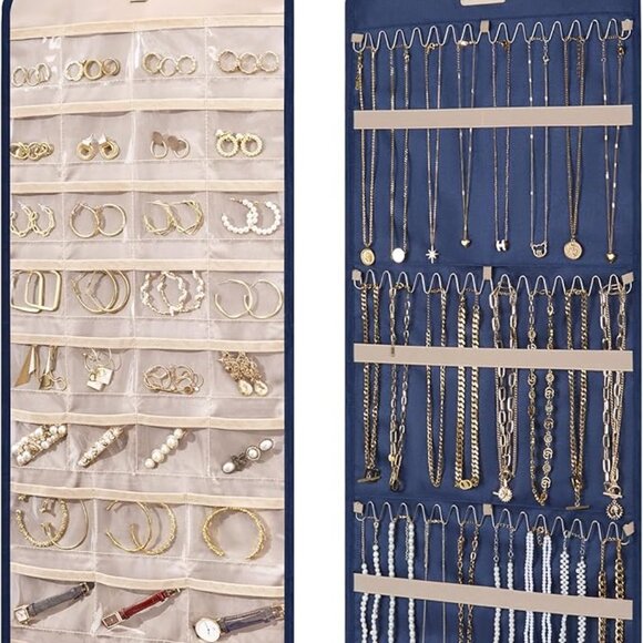 BAGSMART Hanging Jewelry Organizer Storage Roll with Hanger Metal Hooks … - Picture 9 of 9